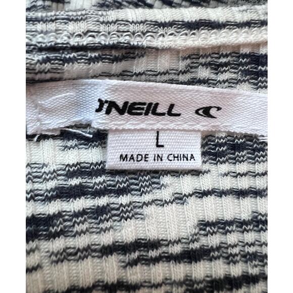 O'NEILL WOMENS SIZE LARGE MORETTE SPACEDYE KNIT TANK DRESS WHITE BLACK NEW! - Picture 3 of 11